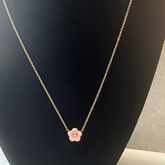 Tory Burch Pink Floral Pendant Necklace - Picture 1 of 7